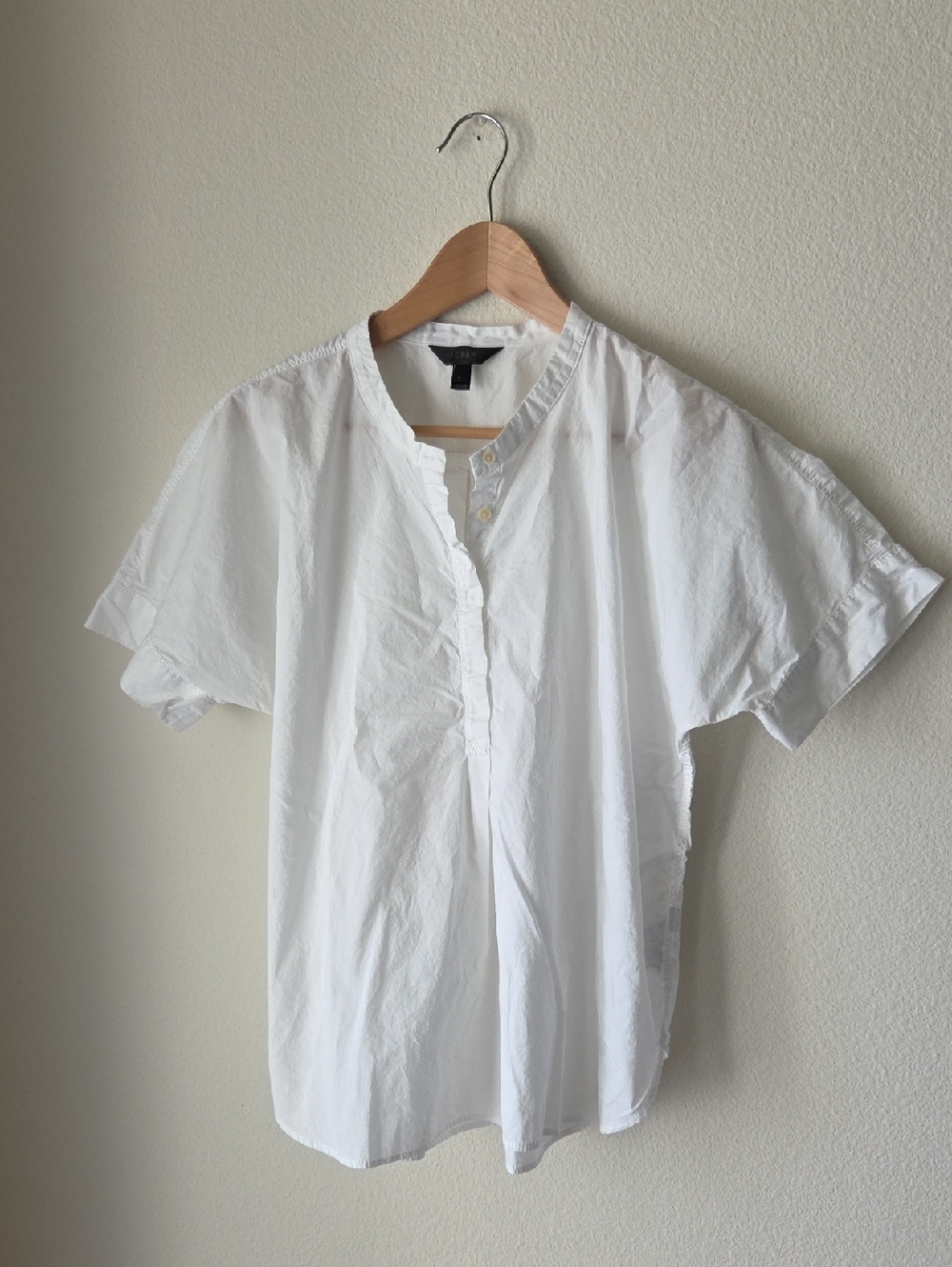J. Crew White Short-Sleeve Button-Down Shirt